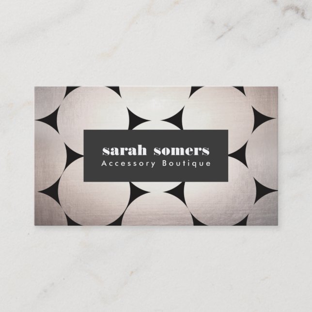 Bold Modern Fashion and Beauty Circle Pattern Business Card (Front)