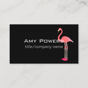 bold modern flamingo pink and black business card
