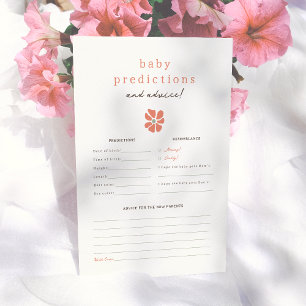 Bold Modern Flowers Baby Prediction & Advice Game