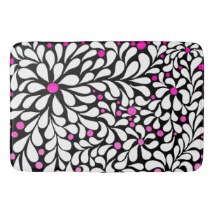 Bold modern flowers with pink ombre bath mat