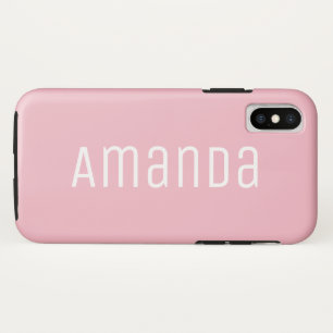 Bold Modern Font Pink iPhone X Case