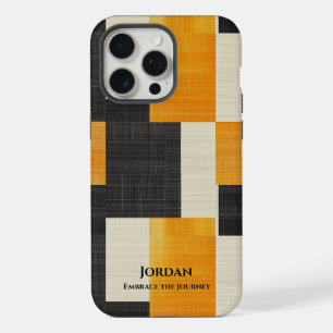 Bold Modern Geometric – Black and Orange style iPhone 15 Pro Max Case