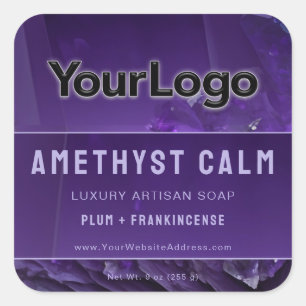 Bold Modern Geometric Purple Artisan Product Label