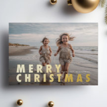 Bold Modern GOLD Merry Christmas Photo