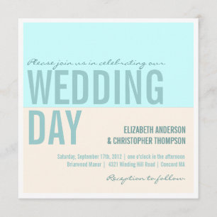 Bold Modern Graphic Block Wedding Invitations