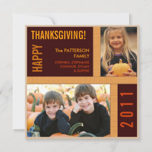 Bold Modern Graphic Thanksgiving Photo Card