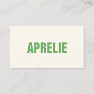 Bold Modern Green White Creative Professional Business Card