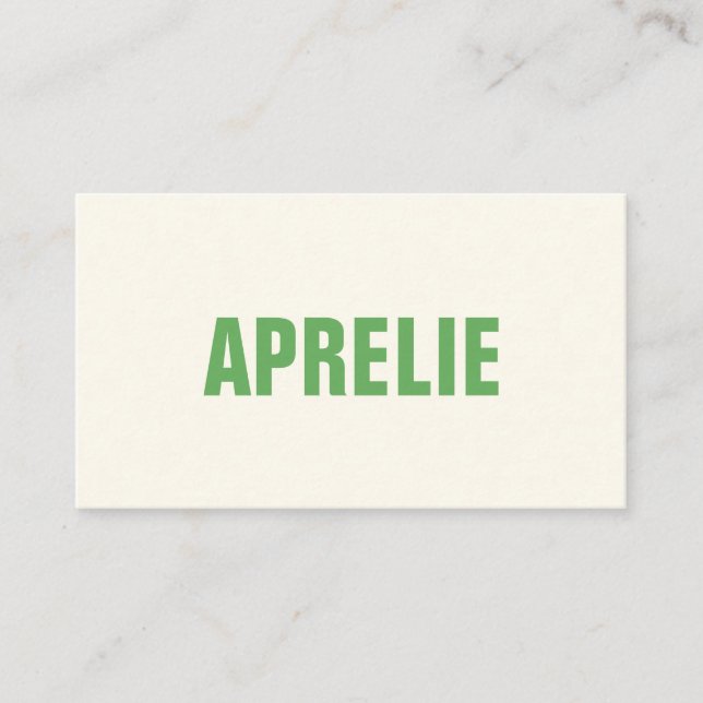 Bold Modern Green White Creative Professional Business Card (Front)