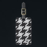 Bold modern grey black houndstooth with monogram luggage tag<br><div class="desc">Chic, trendy fashion, modern houndstooth pattern in black and grey, this bold oversized preppy style dog tooth check design is perfect for cool gifts for men. Custom the personalised monogram with your initial. You can also click "customise it!" button under product photo to edit the colour and the font of...</div>