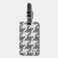 Bold modern grey houndstooth with monogram