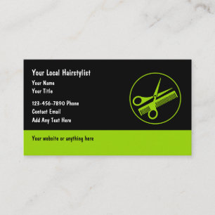 Bold Modern Hairstylist Beauty Business Cards