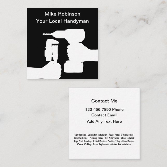 Bold Modern Handyman Business Cards Design (Front/Back)