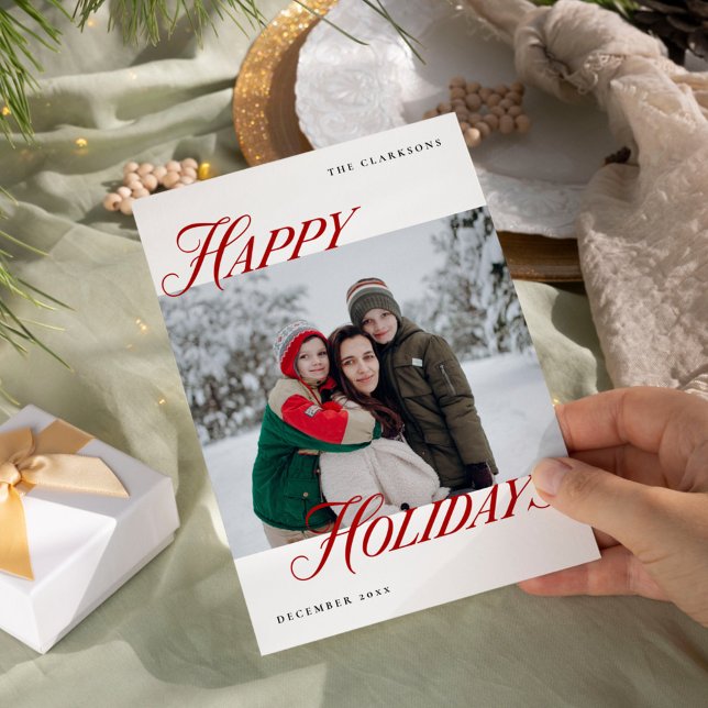 Bold & Modern Happy Holidays Holiday Card (Creator Uploaded)