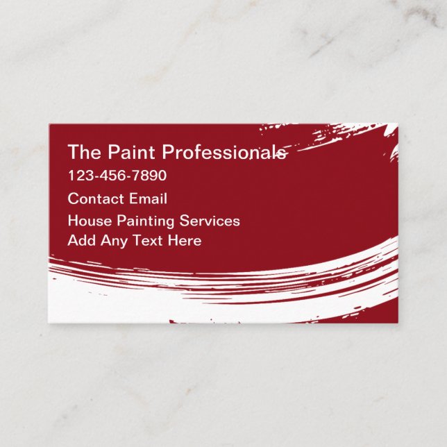 Bold Modern House Painter Business Cards Design (Front)