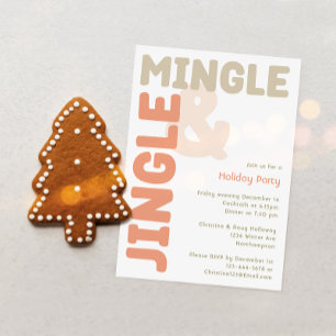 Bold Modern Jingle and Mingle Holiday Party Invitation