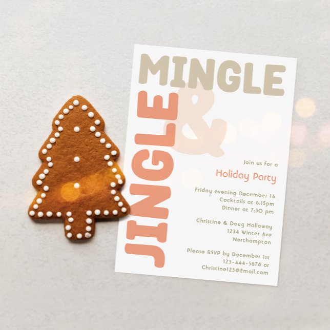 Bold Modern Jingle and Mingle Holiday Party Invitation (Creator Uploaded)