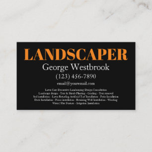 Bold Modern Landscaper Services Business Cards