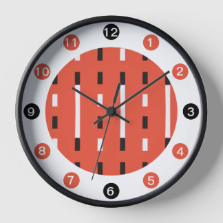 Bold & Modern Memphis Style Black,White,Corsl Clock