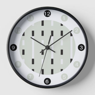Bold & Modern Memphis Style Black,White,Green Clock