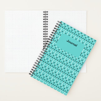 Bold & Modern Memphis Style Black,White,Turquoise Notebook