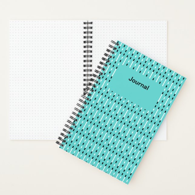 Bold & Modern Memphis Style Black,White,Turquoise Notebook (Inside)