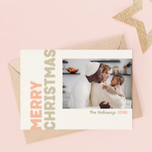 Bold Modern Merry Christmas Year In Review 4 Photo Holiday Card