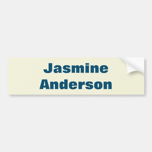 Bold Modern Minimalist Beige Ocean Blue Colour Bumper Sticker (Front)