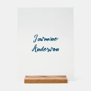 Bold Modern Minimalist Ocean Blue Colour Acrylic Sign