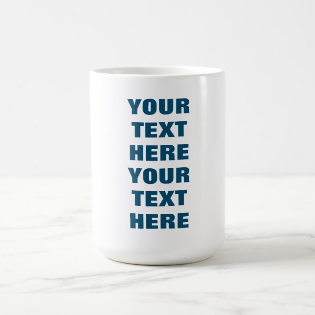 Bold Modern Minimalist Ocean Blue Colour  Coffee Mug (Center)