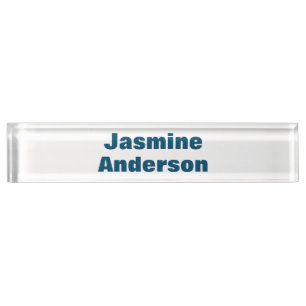 Bold Modern Minimalist Ocean Blue Colour Nameplate