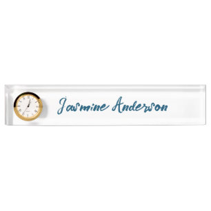 Bold Modern Minimalist Ocean Blue Colour Nameplate