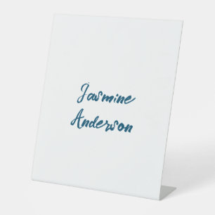 Bold Modern Minimalist Ocean Blue Colour Pedestal Sign