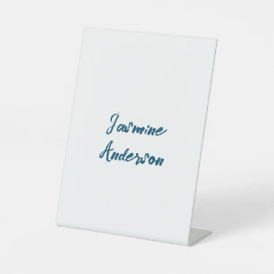 Bold Modern Minimalist Ocean Blue Colour Pedestal Sign