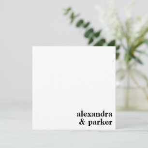 Bold Modern Minimalist Typography Couple Names  Card