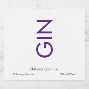 Bold Modern Monogram Gin Liquor Bottle Label