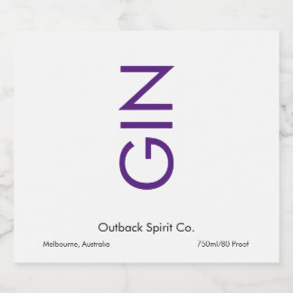 Bold Modern Monogram Gin Liquor Bottle Label