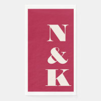 Bold Modern Monogram Initials Wedding Red