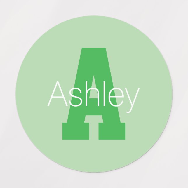 Bold Modern Monogram | Pale & Kelly Green (Design 1)