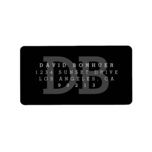 Bold Modern Monogram Return Address Label