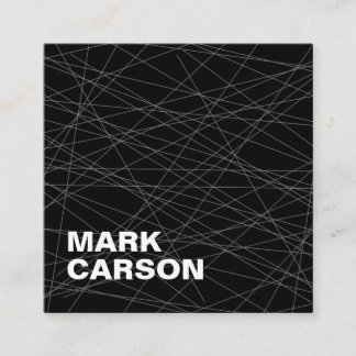 Bold Modern Moving Lines Professional Black Square Business Card