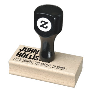 Bold, Modern Name and Return Address Rubber Stamp