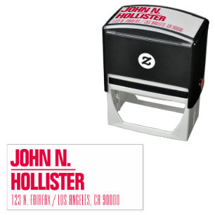 Bold, Modern Name and Return Address Self-inking Stamp
