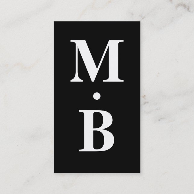 Bold Modern Name Initials Business Card (Front)