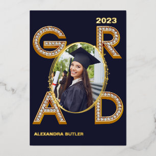 Bold Modern Navy Photo Class of 2023 Graduation