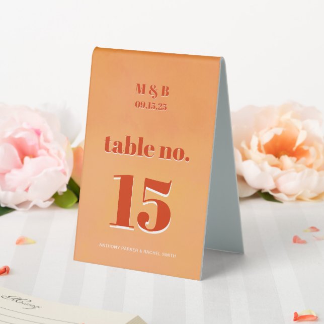 Bold Modern Orange Sunset Monogram Wedding Seat (In SItu (Wedding))