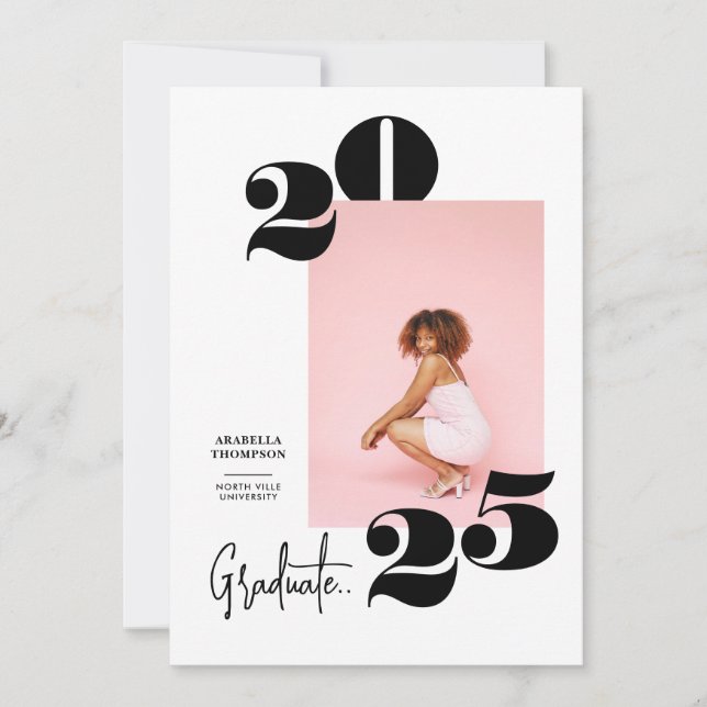 Bold & Modern Photo Graduation Announcement (Front)