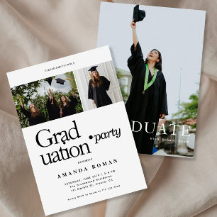 Bold Modern Photo Graduation Party Invitation
