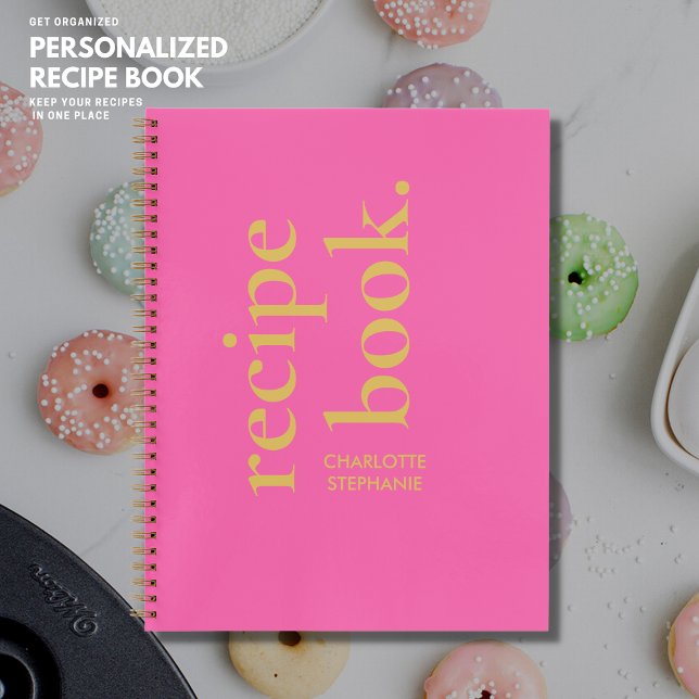 Bold Modern Pink Typography Recipe Book (Creator Uploaded)
