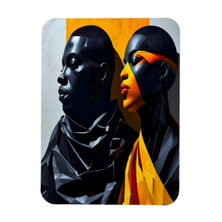 Bold Modern Portraits Abstract Geometric Art Magnet