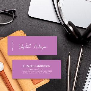 Bold Modern Purple Graduate Student Graduation Calling Card